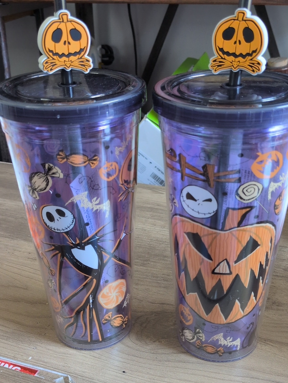 Halloween Jack-o'-Lantern Purple Reusable Party Tumblers New